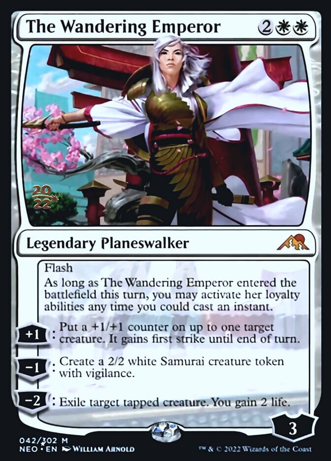 The Wandering Emperor [Kamigawa: Neon Dynasty Prerelease Promos] | Dumpster Cat Games