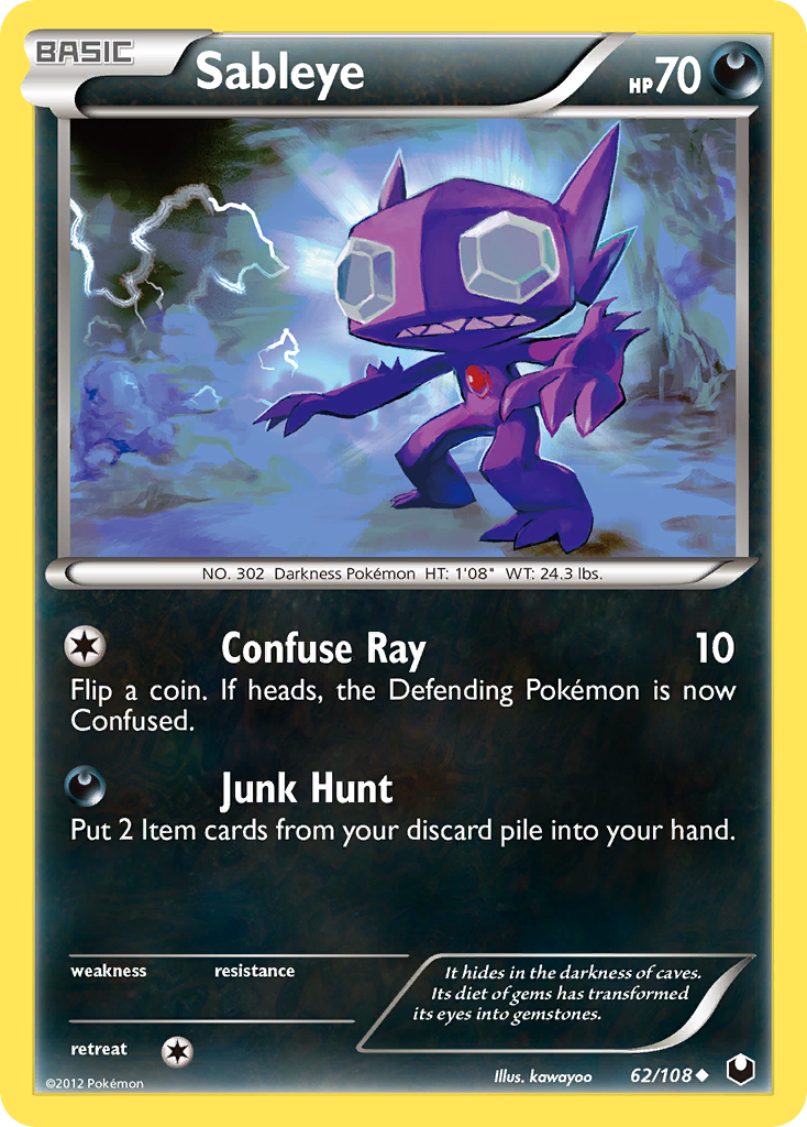 Sableye (62/108) [Black & White: Dark Explorers] | Dumpster Cat Games