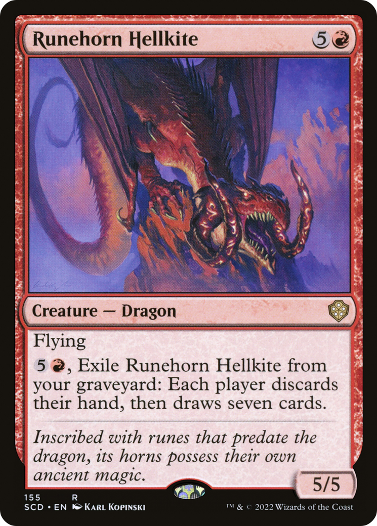 Runehorn Hellkite [Starter Commander Decks] | Dumpster Cat Games
