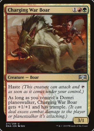 Charging War Boar [Ravnica Allegiance] | Dumpster Cat Games