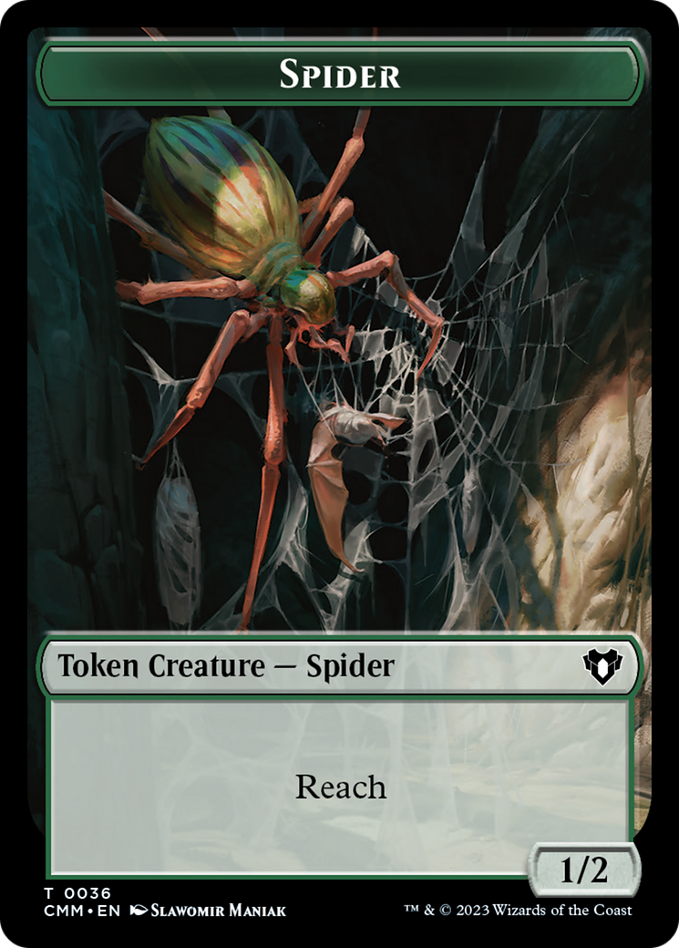 Wurm // Spider Double-Sided Token [Commander Masters Tokens] | Dumpster Cat Games