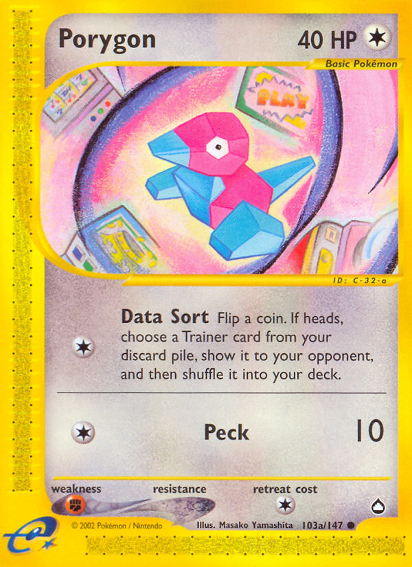 Porygon (103a/147) [Aquapolis] | Dumpster Cat Games