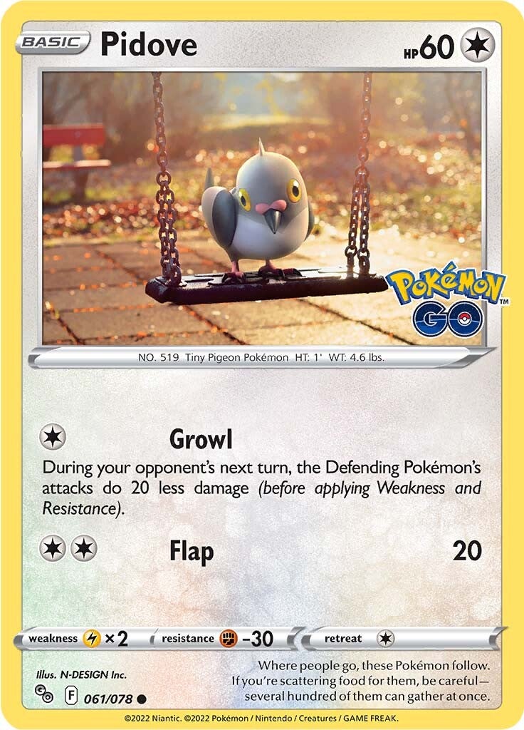 Pidove (061/078) [Pokémon GO] | Dumpster Cat Games