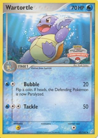 Wartortle (42/100) (States Championship Promo) [EX: Crystal Guardians] | Dumpster Cat Games