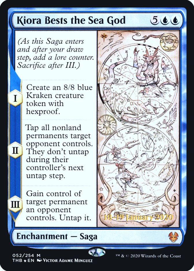 Kiora Bests the Sea God [Theros Beyond Death Prerelease Promos] | Dumpster Cat Games