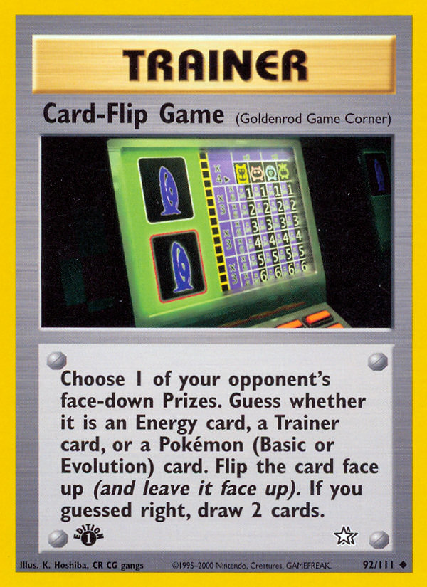 Card-Flip Game (92/111) [Neo Genesis 1st Edition] | Dumpster Cat Games