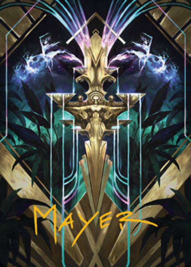 Halo Fountain Art Card (Gold-Stamped Signature) [Streets of New Capenna Art Series] | Dumpster Cat Games