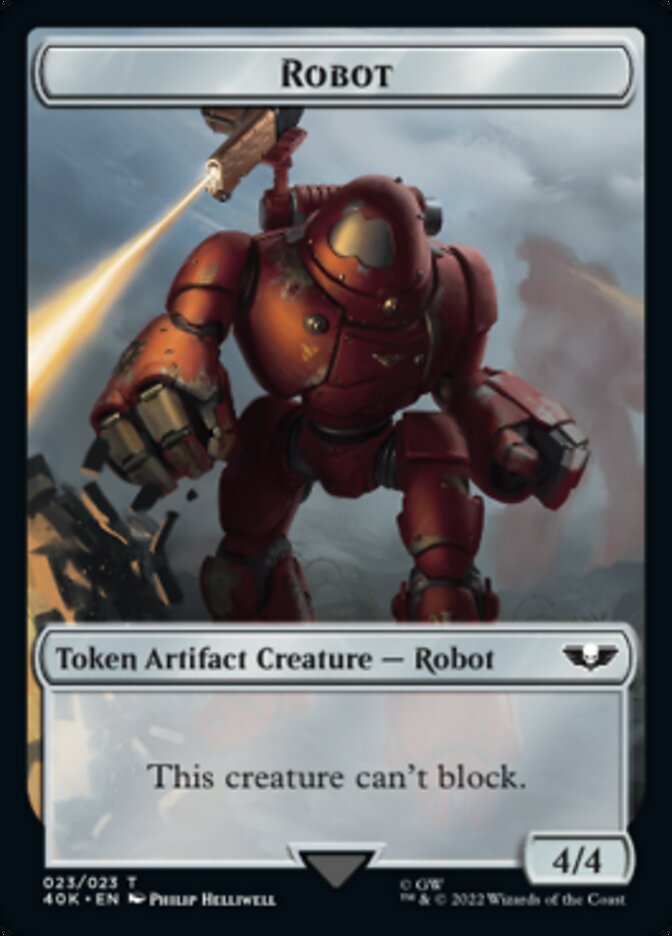 Astartes Warrior // Robot Double-sided Token (Surge Foil) [Universes Beyond: Warhammer 40,000 Tokens] | Dumpster Cat Games