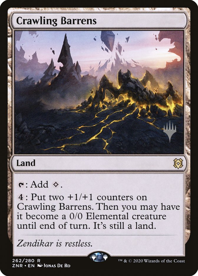 Crawling Barrens (Promo Pack) [Zendikar Rising Promos] | Dumpster Cat Games