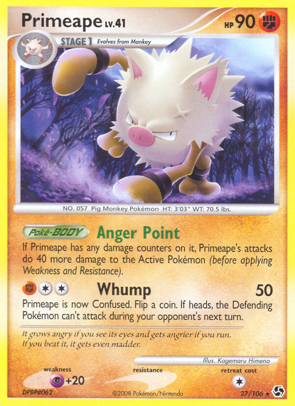 Primeape (27/106) [Diamond & Pearl: Great Encounters] | Dumpster Cat Games