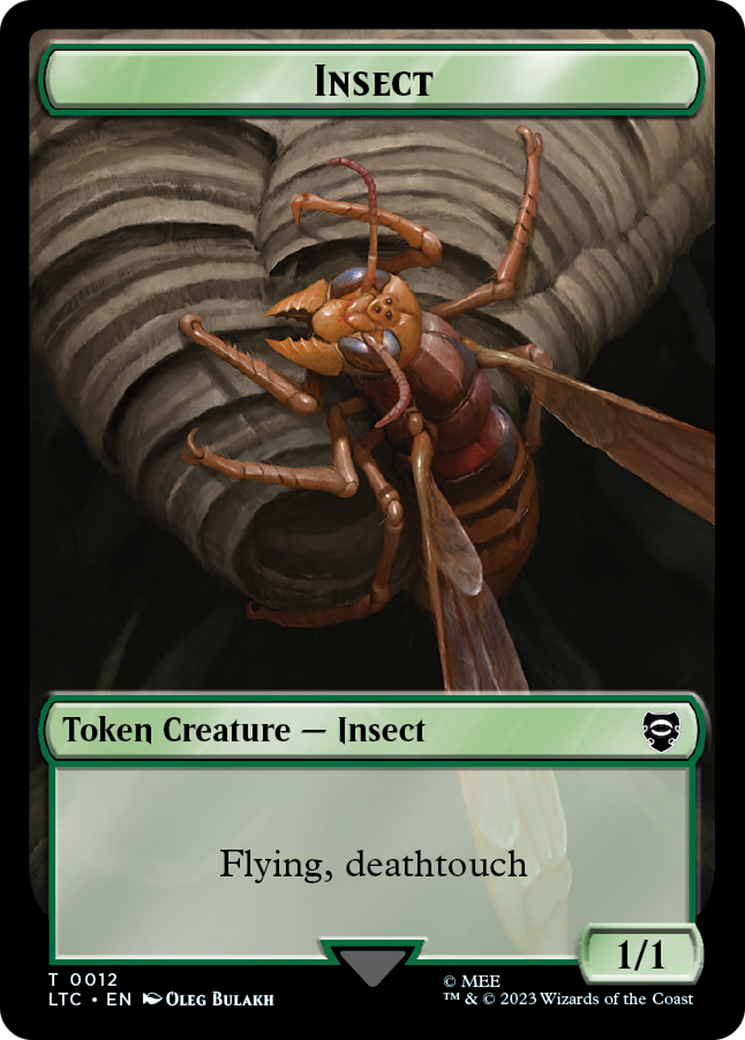 Elf Warrior // Insect Double Sided Token [The Lord of the Rings: Tales of Middle-Earth Commander Tokens] | Dumpster Cat Games