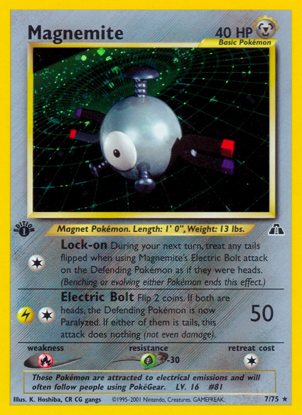 Magnemite (7/75) [Neo Discovery 1st Edition] | Dumpster Cat Games