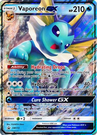Vaporeon GX (SM172) (Jumbo Card) [Sun & Moon: Black Star Promos] | Dumpster Cat Games