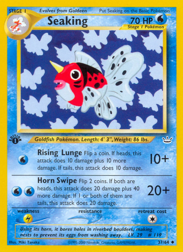 Seaking (37/64) [Neo Revelation 1st Edition] | Dumpster Cat Games