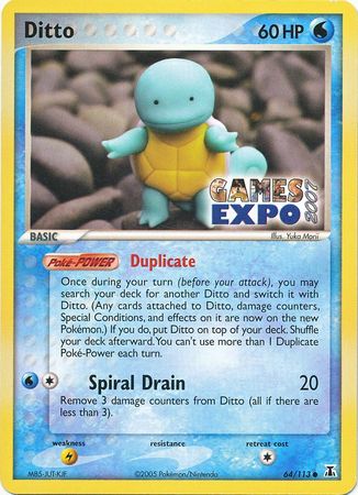 Ditto (64/113) (Games Expo Exclusive) [EX: Delta Species] | Dumpster Cat Games