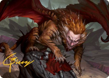 Manticore Art Card (Gold-Stamped Signature) [Dungeons & Dragons: Adventures in the Forgotten Realms Art Series] | Dumpster Cat Games
