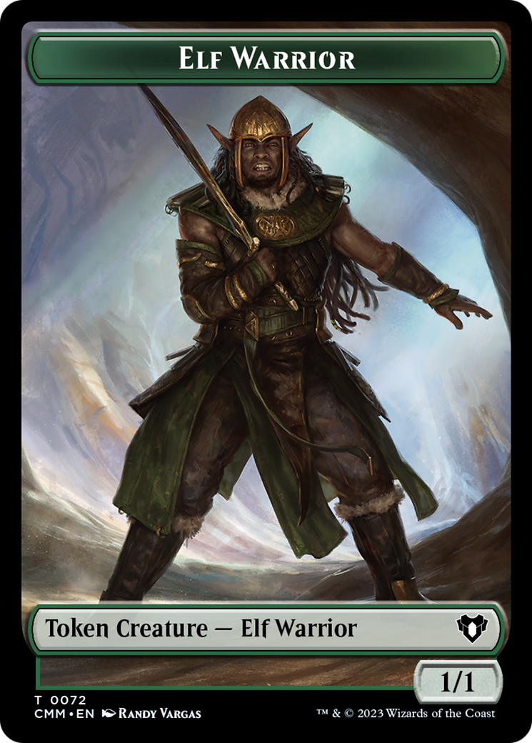 Elf Warrior // Cleric Double-Sided Token [Commander Masters Tokens] | Dumpster Cat Games