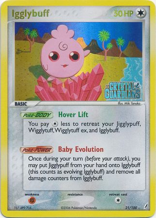 Igglybuff (21/100) (Stamped) [EX: Crystal Guardians] | Dumpster Cat Games