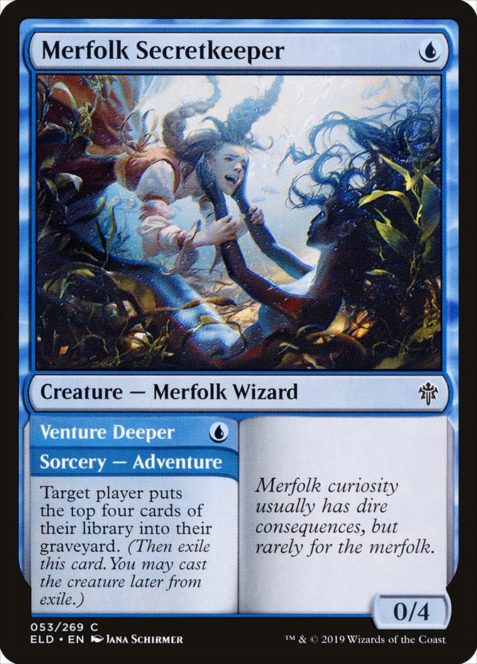 Merfolk Secretkeeper // Venture Deeper [Throne of Eldraine] | Dumpster Cat Games