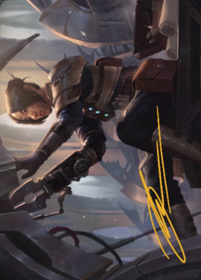 Thopter Mechanic Art Card (Gold-Stamped Signature) [The Brothers' War Art Series] | Dumpster Cat Games