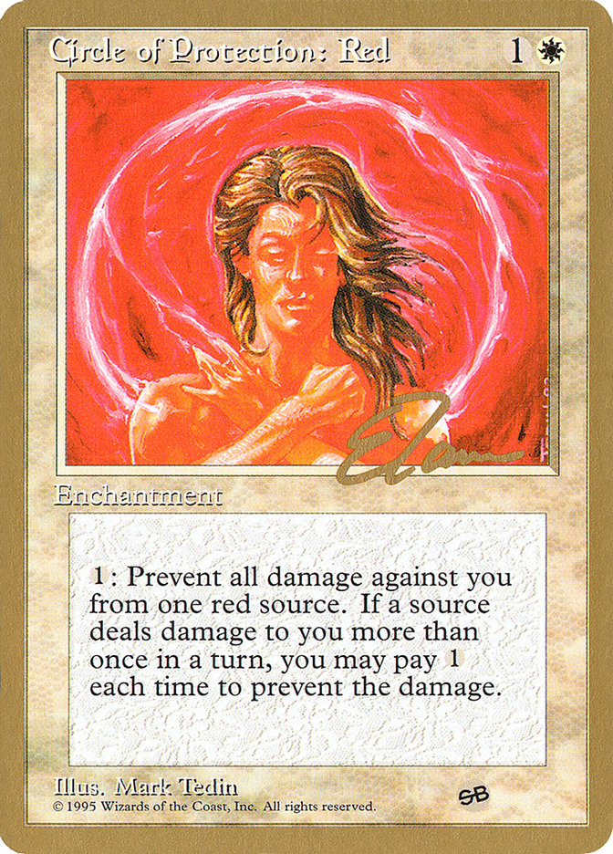 Circle of Protection: Red (Eric Tam) (SB) [Pro Tour Collector Set] | Dumpster Cat Games