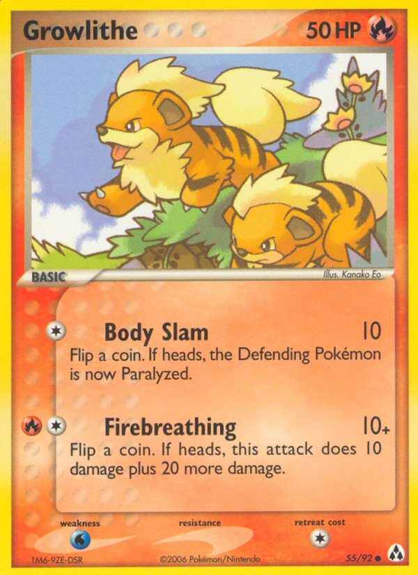 Growlithe (55/92) [EX: Legend Maker] | Dumpster Cat Games