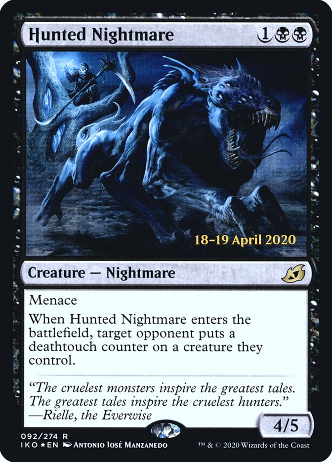 Hunted Nightmare  [Ikoria: Lair of Behemoths Prerelease Promos] | Dumpster Cat Games