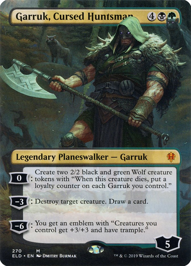Garruk, Cursed Huntsman (Borderless) [Throne of Eldraine] | Dumpster Cat Games
