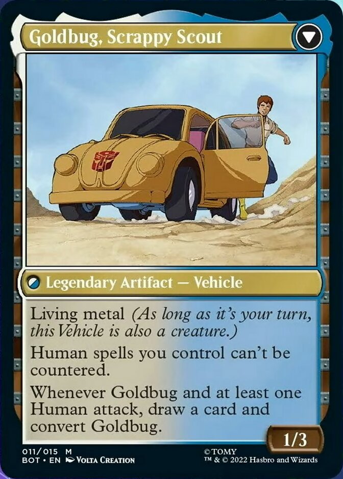 Goldbug, Humanity's Ally // Goldbug, Scrappy Scout [Universes Beyond: Transformers] | Dumpster Cat Games