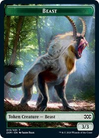 Beast // Treasure Double-sided Token [Double Masters Tokens] | Dumpster Cat Games