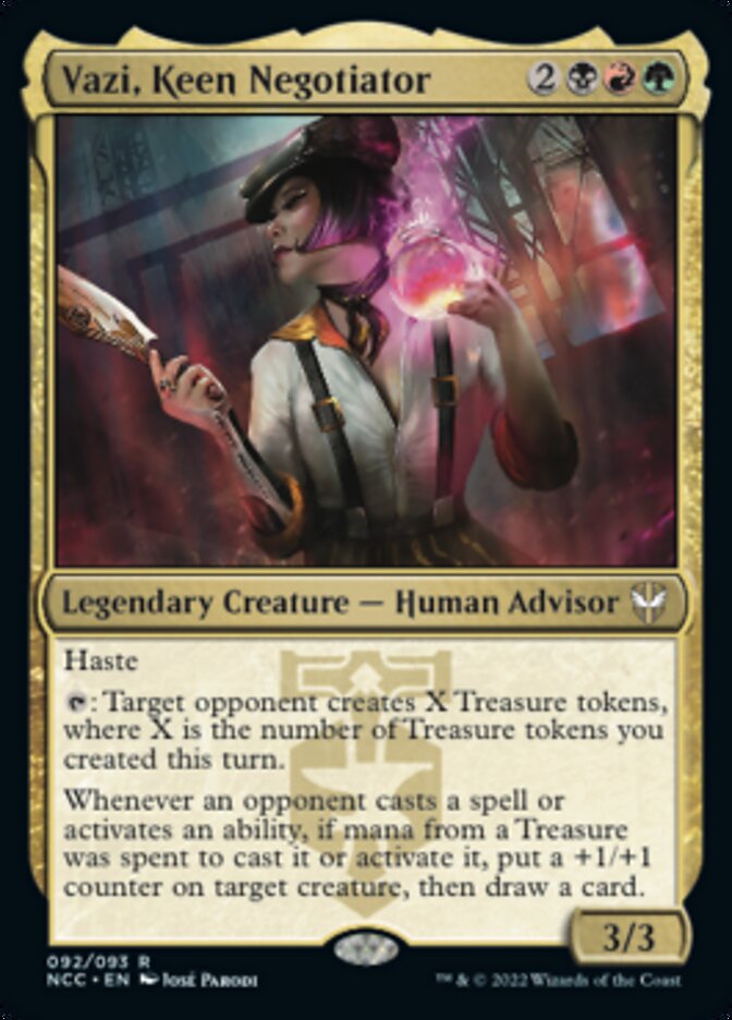 Vazi, Keen Negotiator [Streets of New Capenna Commander] | Dumpster Cat Games