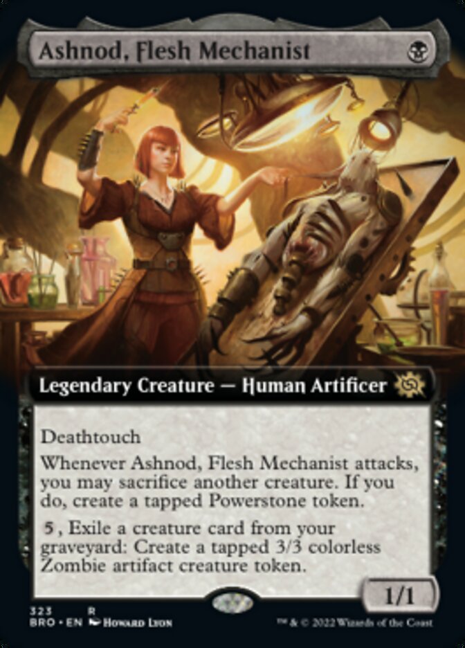 Ashnod, Flesh Mechanist (Extended Art) [The Brothers' War] | Dumpster Cat Games