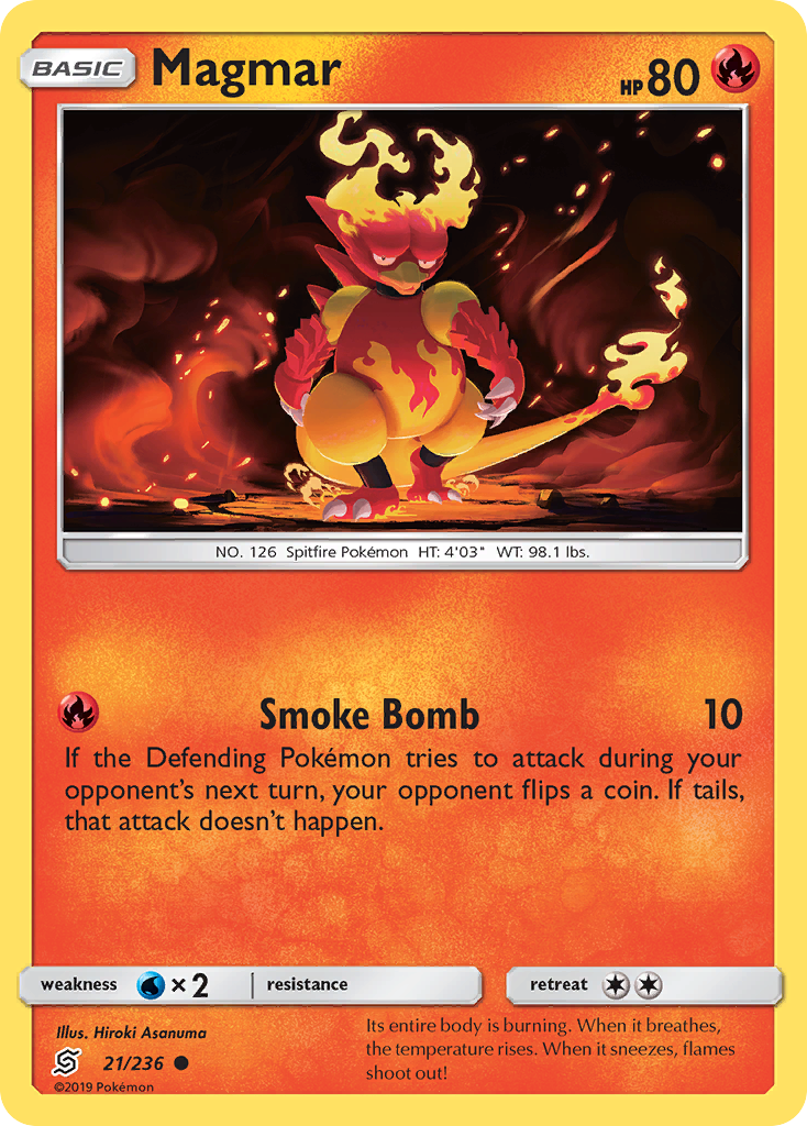 Magmar (21/236) [Sun & Moon: Unified Minds] | Dumpster Cat Games