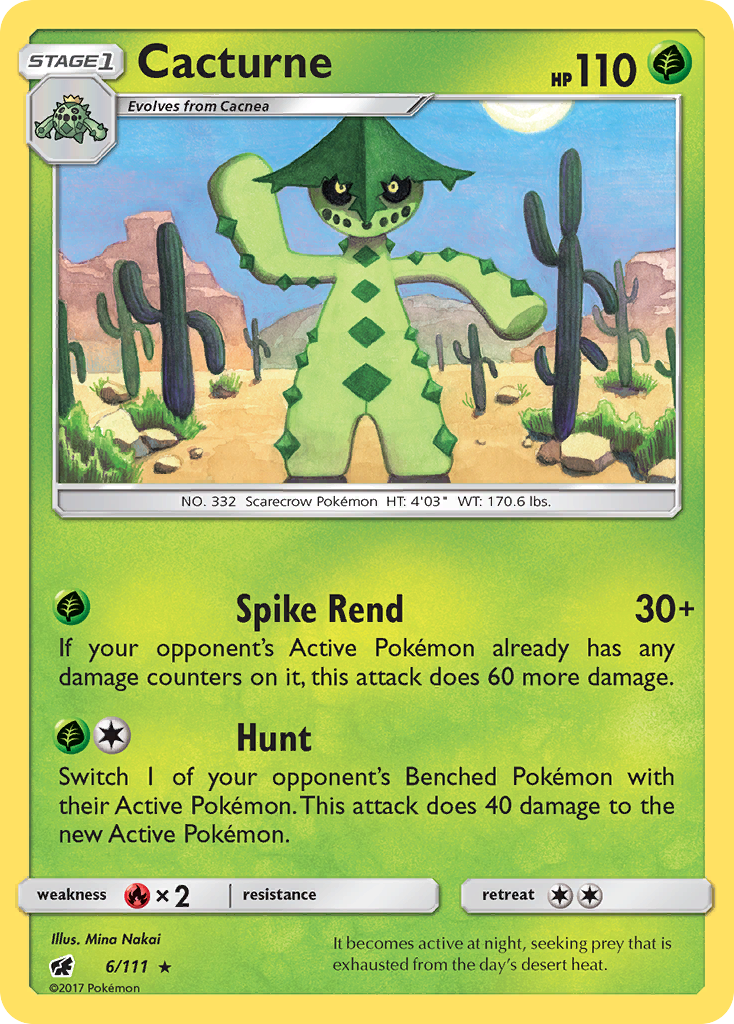 Cacturne (6/111) [Sun & Moon: Crimson Invasion] | Dumpster Cat Games