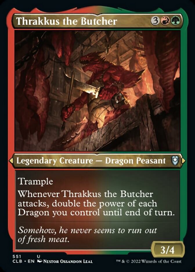 Thrakkus the Butcher (Foil Etched) [Commander Legends: Battle for Baldur's Gate] | Dumpster Cat Games