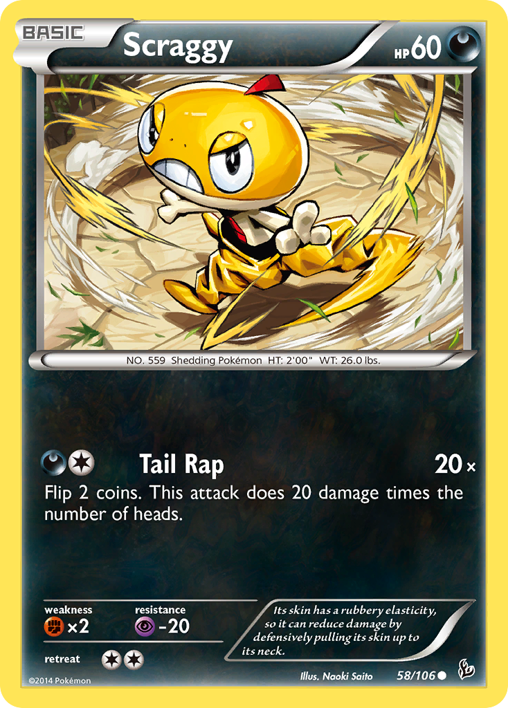 Scraggy (58/106) [XY: Flashfire] | Dumpster Cat Games