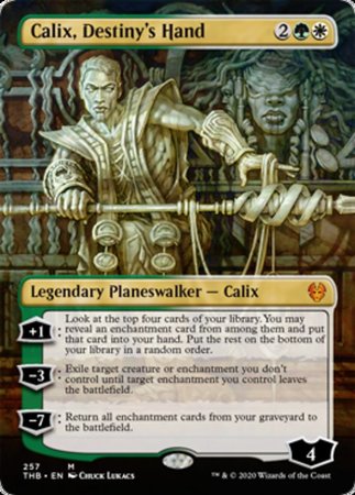 Calix, Destiny's Hand (Borderless) [Theros Beyond Death] | Dumpster Cat Games