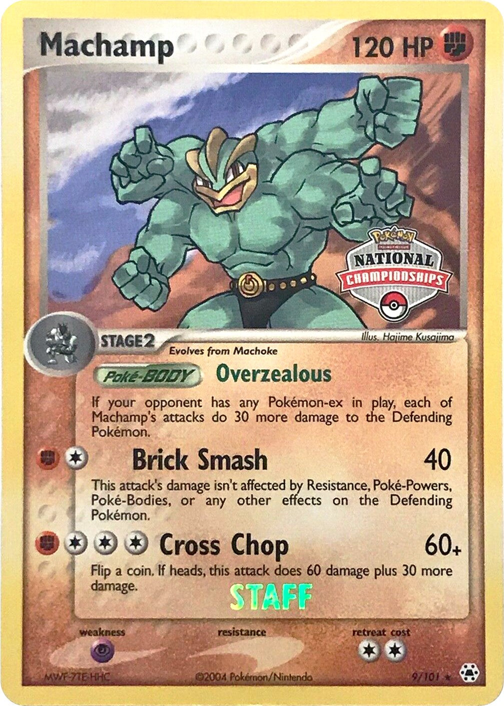 Machamp (9/101) (National Championships Promo) (Staff) [EX: Hidden Legends] | Dumpster Cat Games