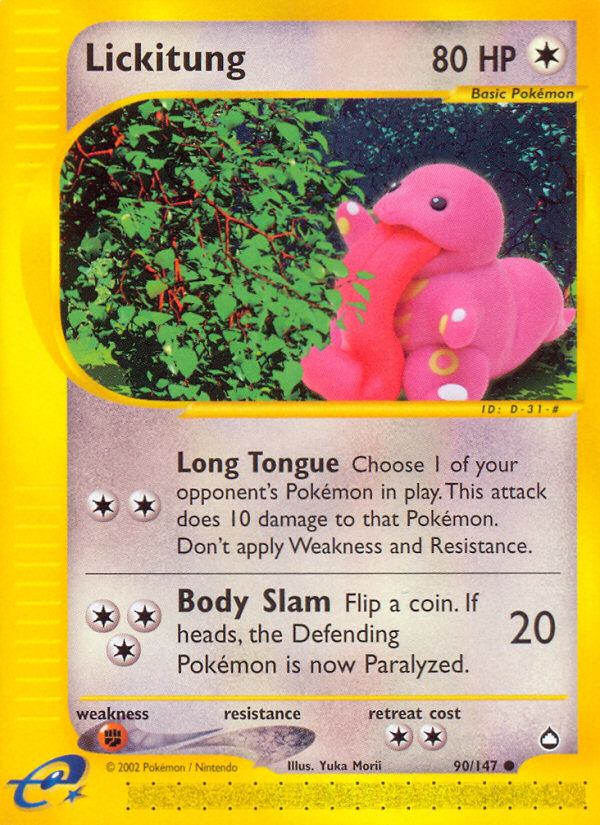 Lickitung (90/147) [Aquapolis] | Dumpster Cat Games