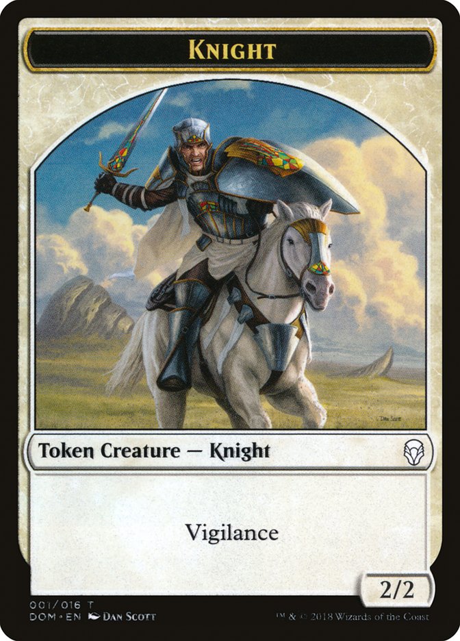 Knight (001/016) [Dominaria Tokens] | Dumpster Cat Games