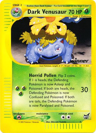 Dark Venusaur (7) (Winner) [Best of Promos] | Dumpster Cat Games