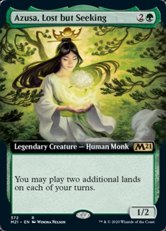 Azusa, Lost but Seeking (Extended Art) [Core Set 2021] | Dumpster Cat Games