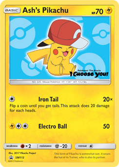 Ash's Pikachu (SM113) [Sun & Moon: Black Star Promos] | Dumpster Cat Games