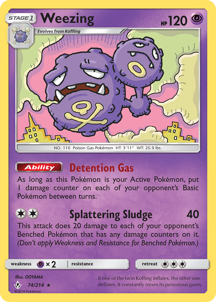 Weezing (74/214) [Sun & Moon: Unbroken Bonds] | Dumpster Cat Games