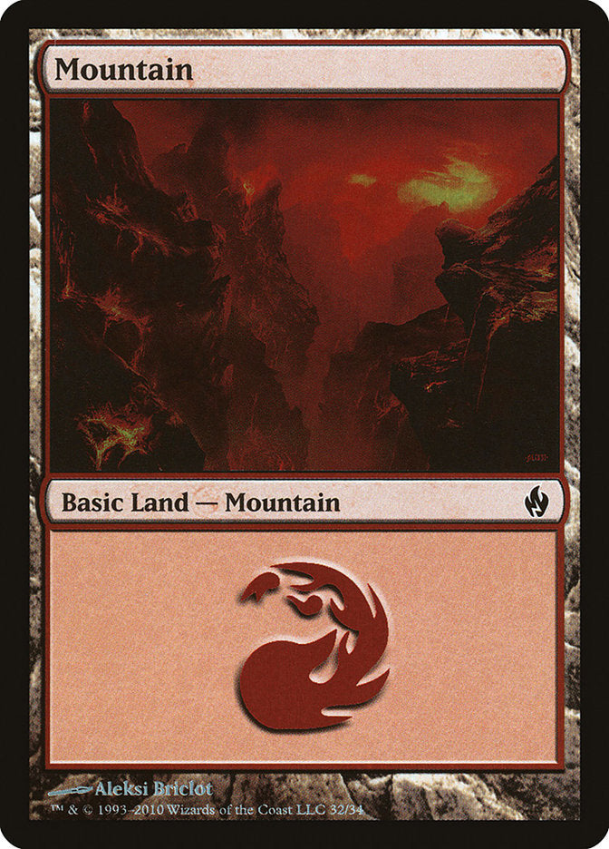 Mountain (32) [Premium Deck Series: Fire and Lightning] | Dumpster Cat Games