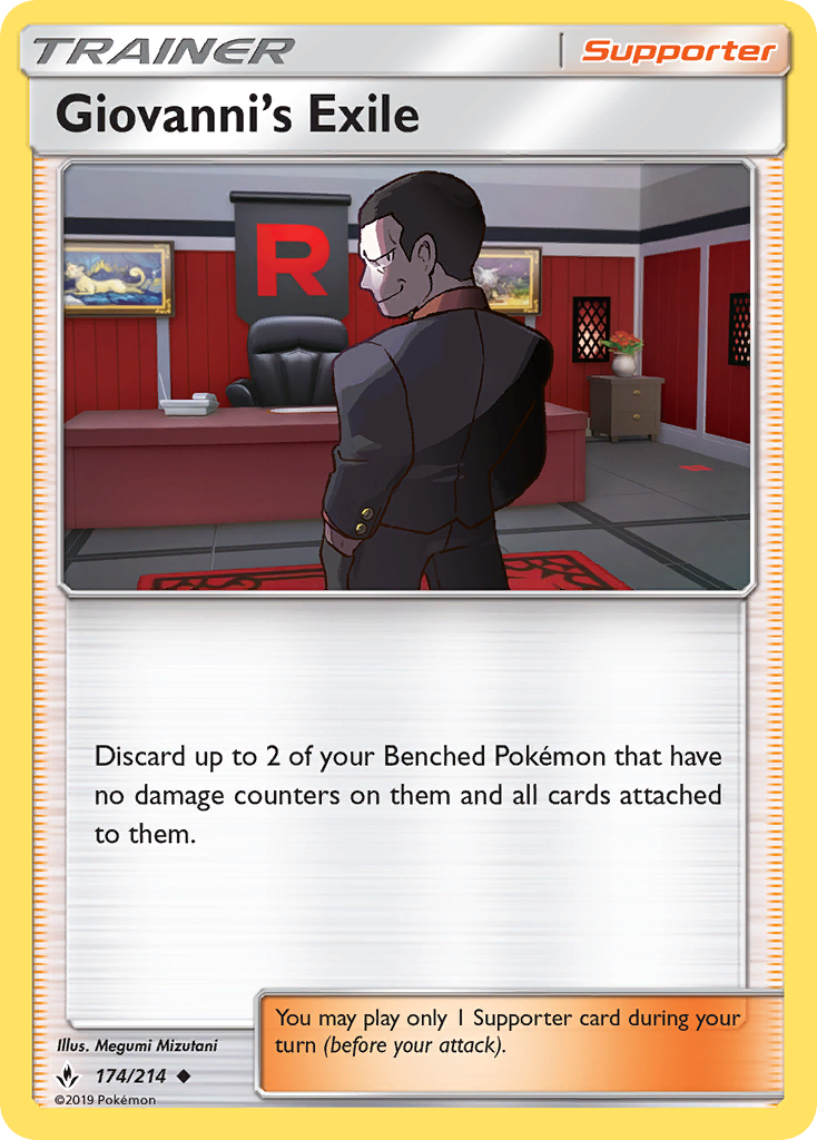 Giovanni's Exile (174/214) [Sun & Moon: Unbroken Bonds] | Dumpster Cat Games
