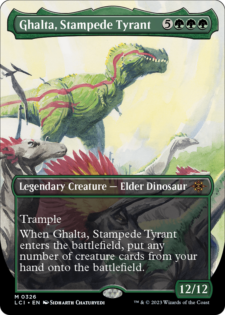 Ghalta, Stampede Tyrant (Borderless) [The Lost Caverns of Ixalan] | Dumpster Cat Games