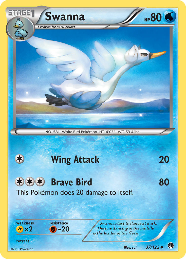 Swanna (37/122) [XY: BREAKpoint] | Dumpster Cat Games
