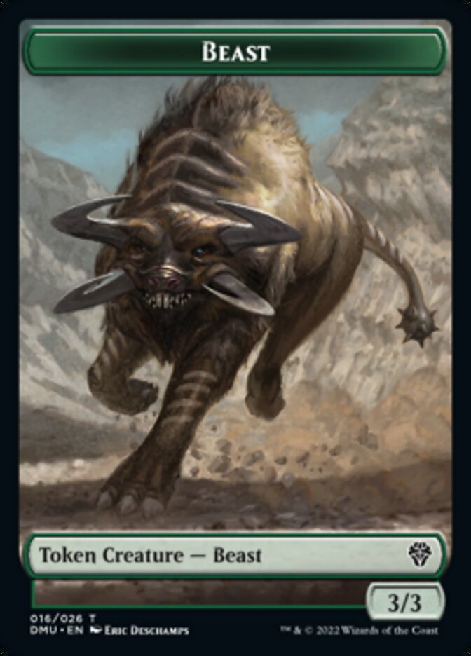 Saproling // Beast Double-sided Token [Dominaria United Tokens] | Dumpster Cat Games