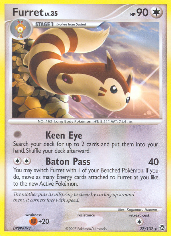 Furret (27/132) [Diamond & Pearl: Secret Wonders] | Dumpster Cat Games